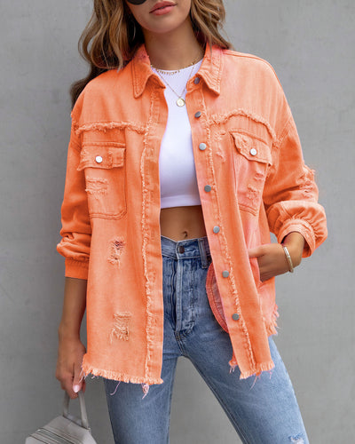 Urban Rebel | Jacke mit Vintage-Waschung & Raw Edge Finish
