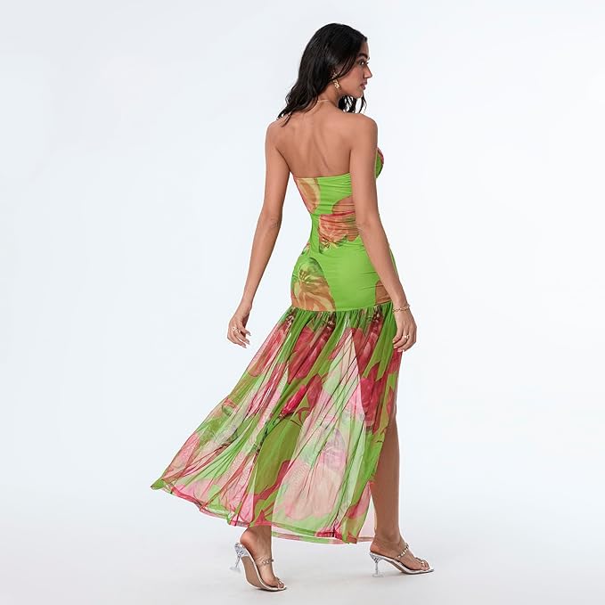 Zamira | Transparente Split-Maxikleid