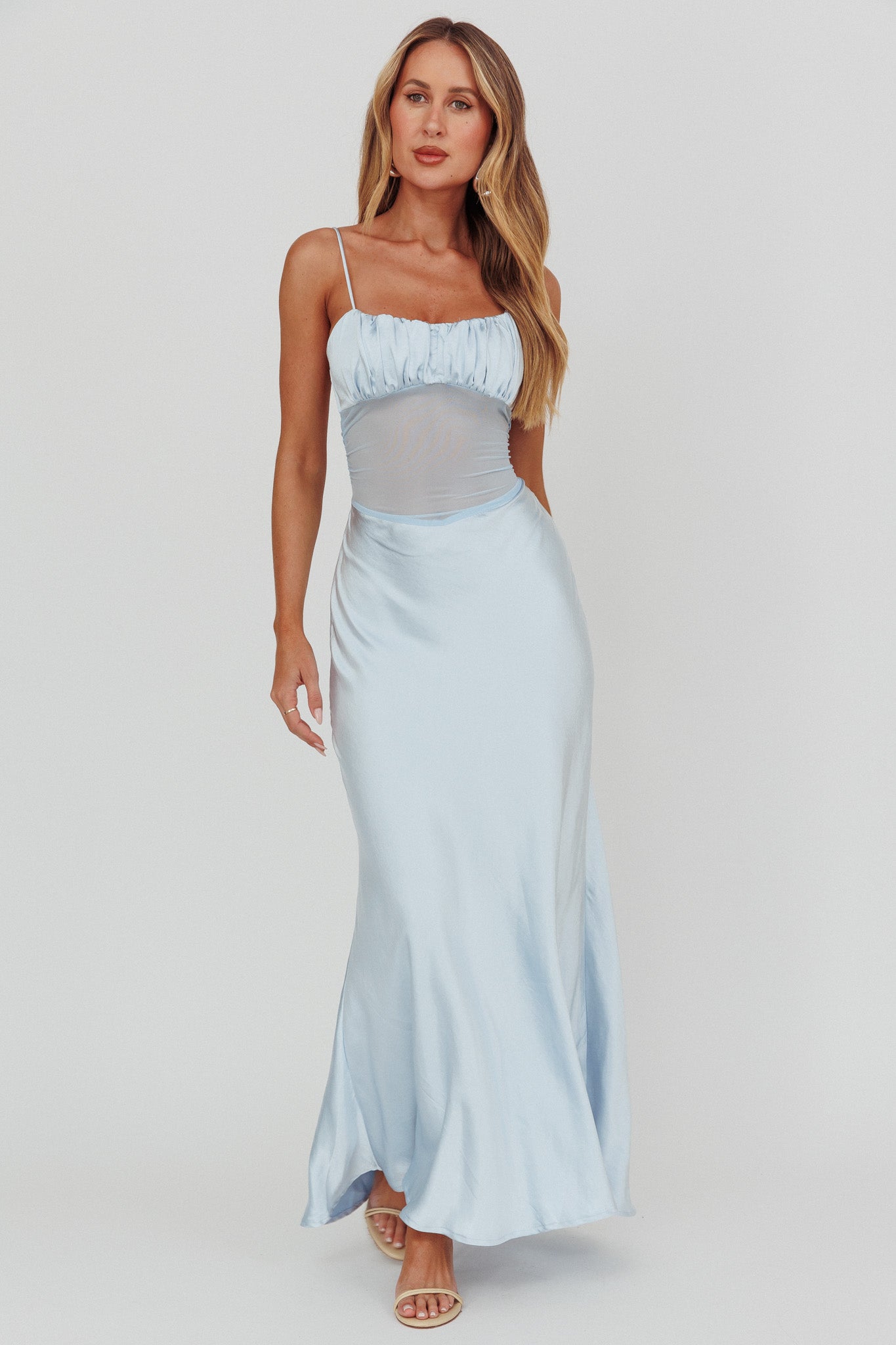 Celina | Maxikleid mit Mesh-Details
