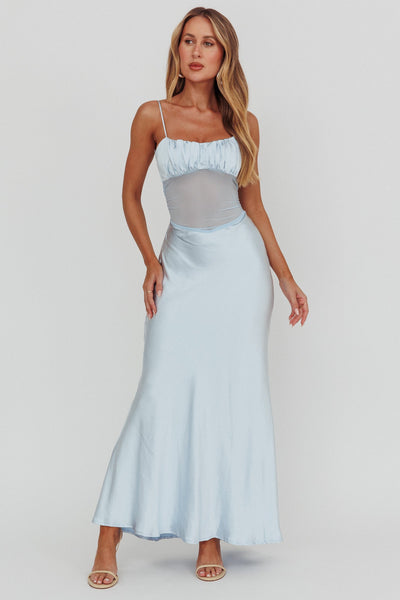 Celina | Maxikleid mit Mesh-Details