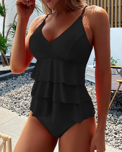 Sarah™ | Elegantes Badeanzug mit dekorativen Rüschen