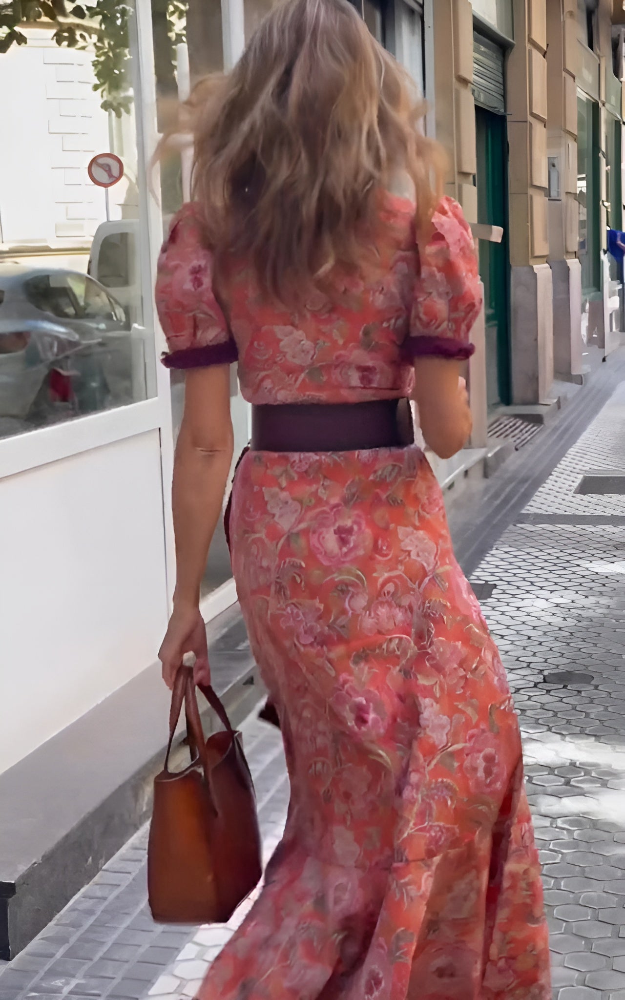 Isabella™ | Elegantes Maxikleid in Rosa mit kurzen Ärmeln