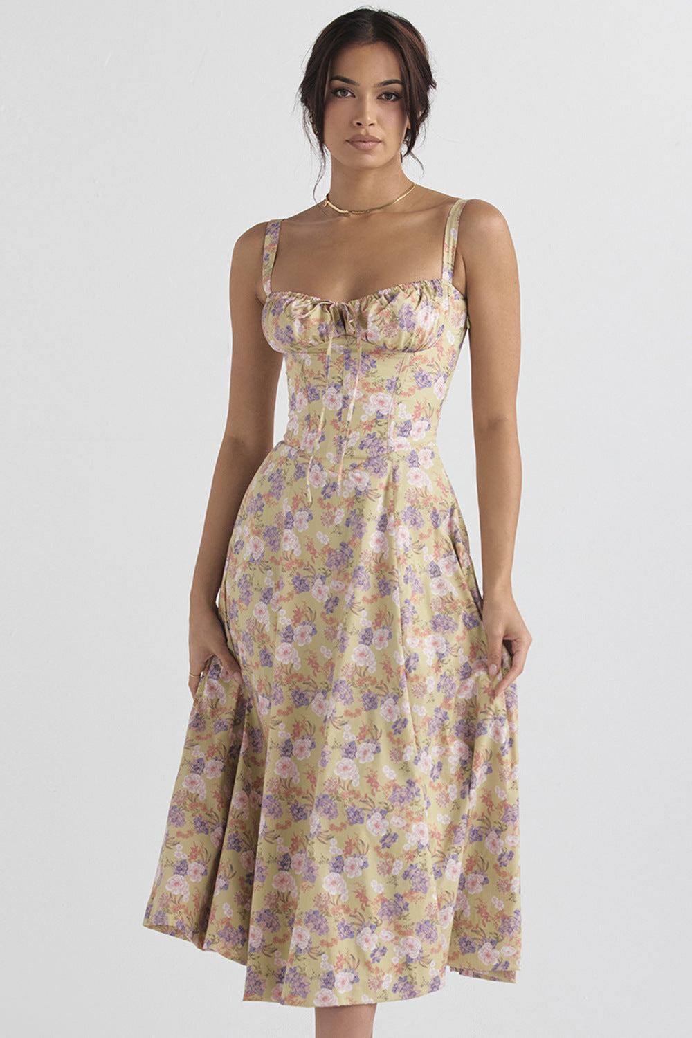 Floral Curve | Midi Kleid