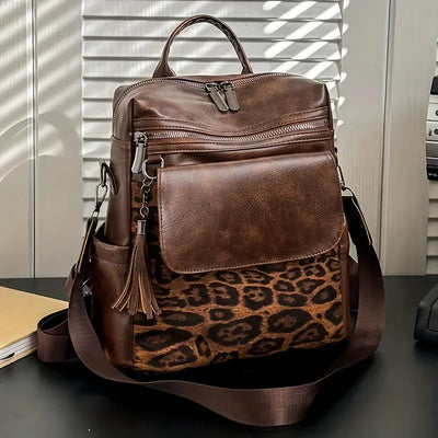 Liorra | Rucksack mit Leopardenmuster & veganen Lederdetails