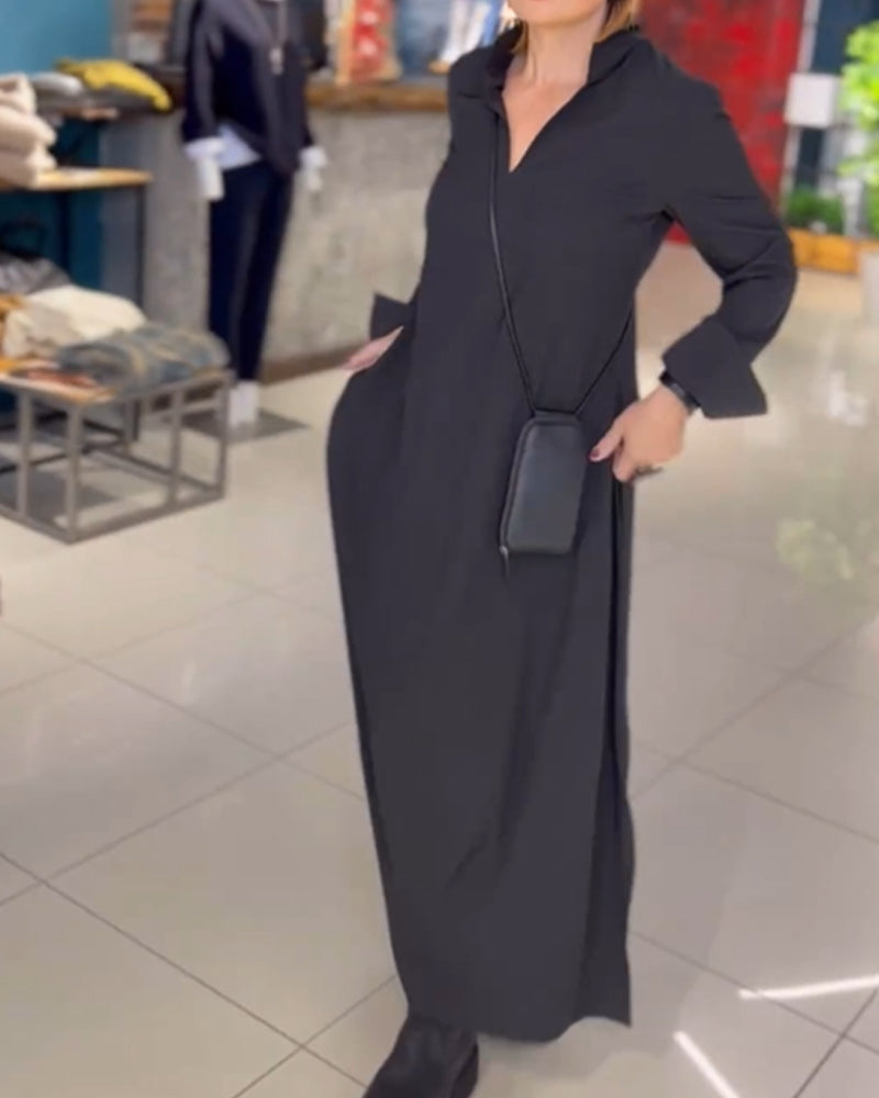 Bellini™ | Langes Fließendes Kleid mit Seitenschlitz