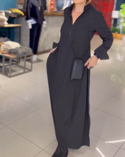 Bellini™ | Langes Fließendes Kleid mit Seitenschlitz