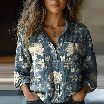 Mira™ - Vintage Bedruckte Bluse