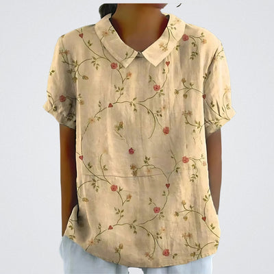 Lina™ | Bluse aus Blumen-Leinen