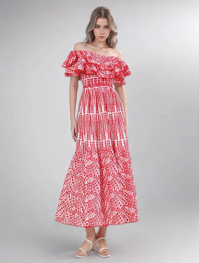 Soleia | Off-Shoulder Broderie Kleid