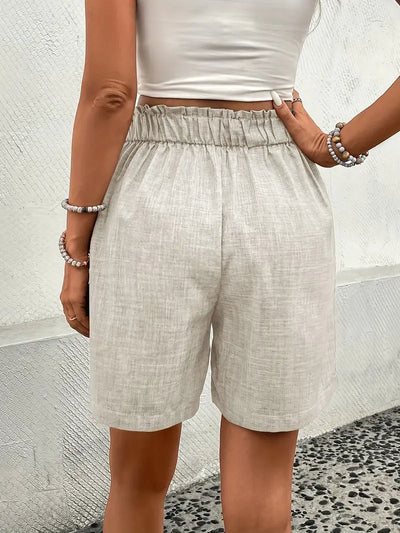 Solanta Shorts | Hohe Taille Kurze Hose mit Knöpfen & Sommerlichem Schnitt