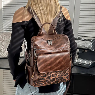 Liorra | Rucksack mit Leopardenmuster & veganen Lederdetails