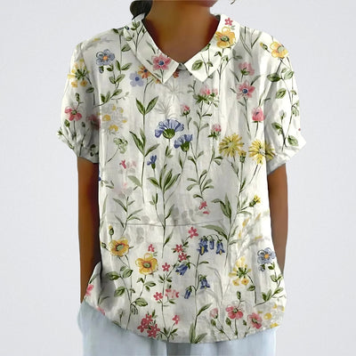 Lina™ | Bluse aus Blumen-Leinen