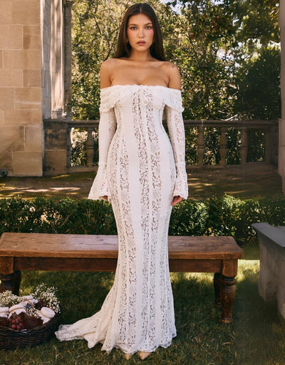Arwen Spitze | Off-Shoulder Maxi Kleid