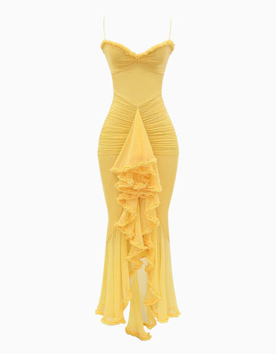 Soleil Ruffle | Maxikleid