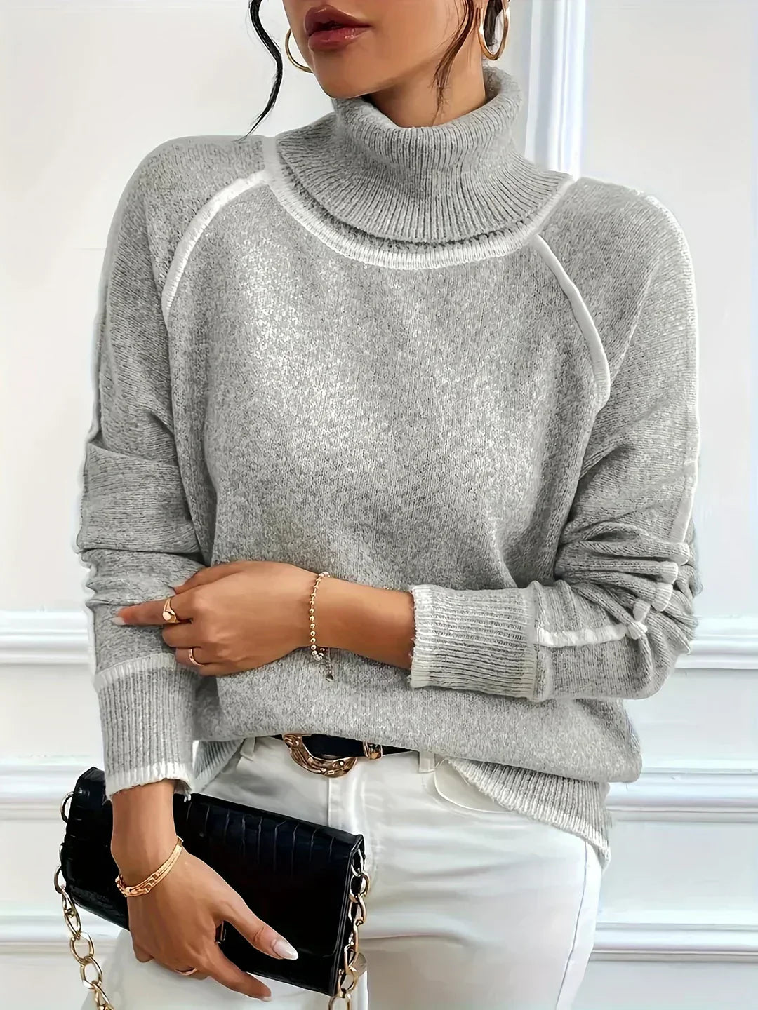 Fiora | Süßer Pullover mit hohem Kragen