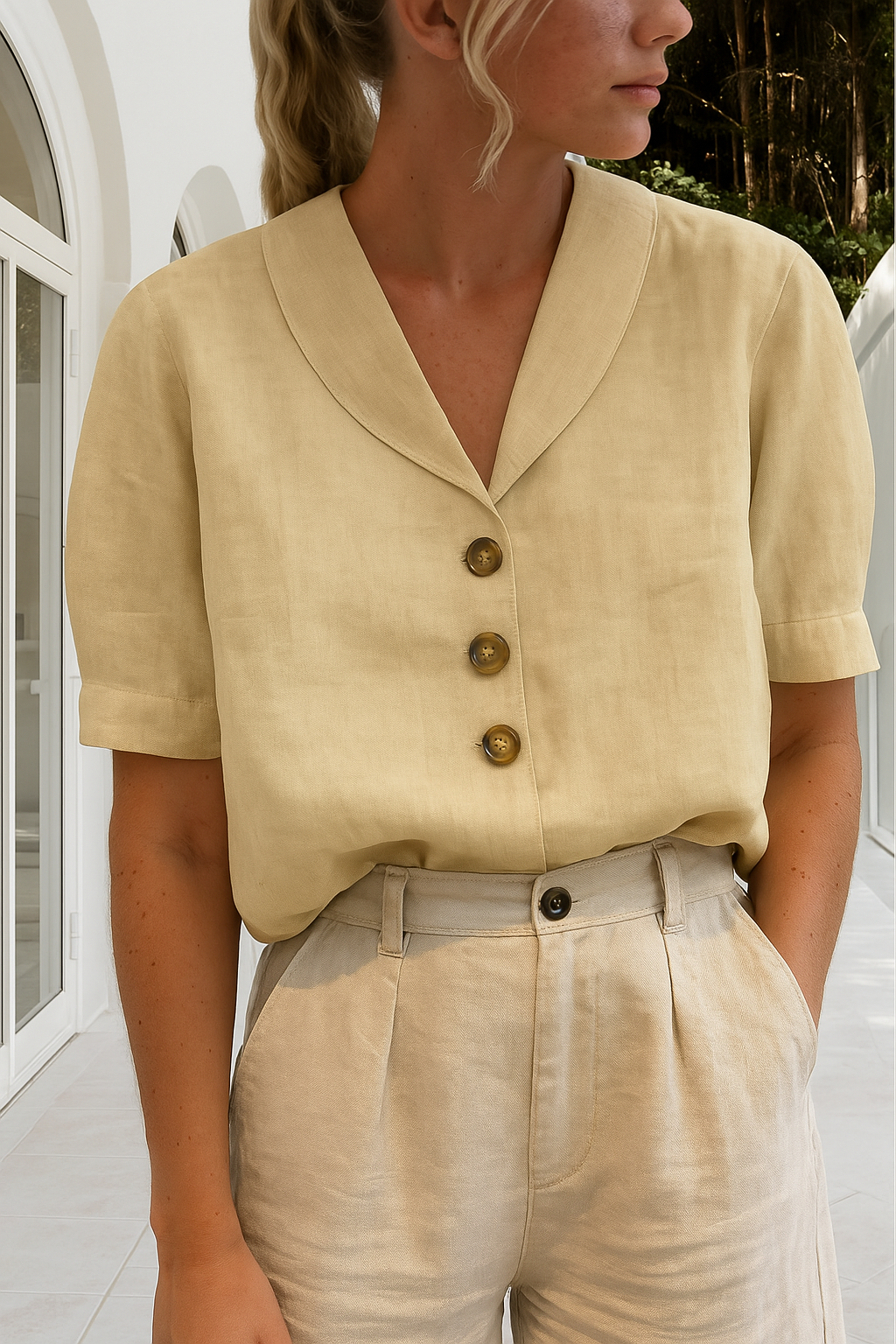 Lina | Utility-Style Bluse mit elegantem Reverskragen