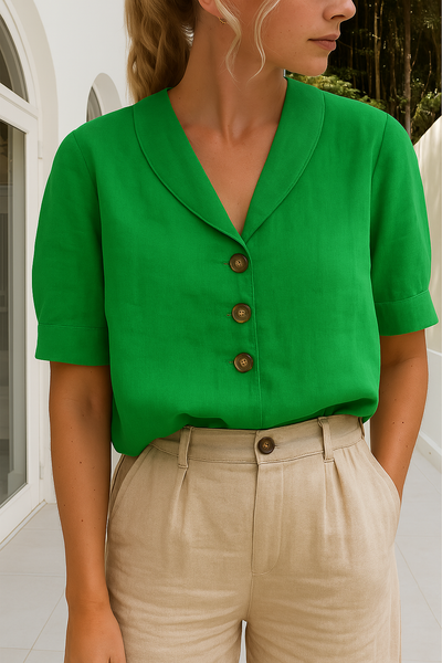 Lina | Utility-Style Bluse mit elegantem Reverskragen