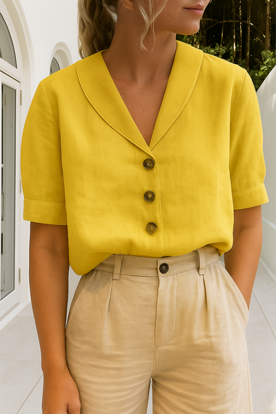 Lina | Utility-Style Bluse mit elegantem Reverskragen