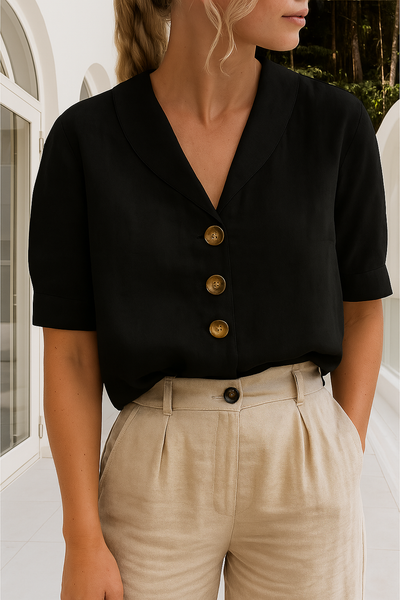 Lina | Utility-Style Bluse mit elegantem Reverskragen