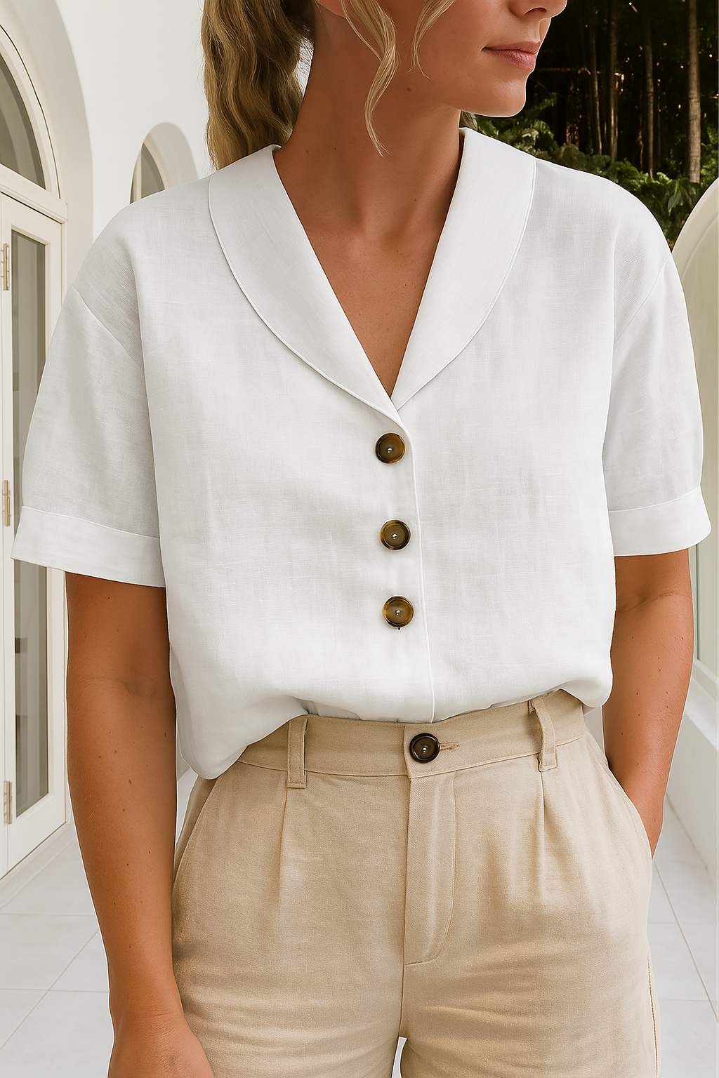 Lina | Utility-Style Bluse mit elegantem Reverskragen