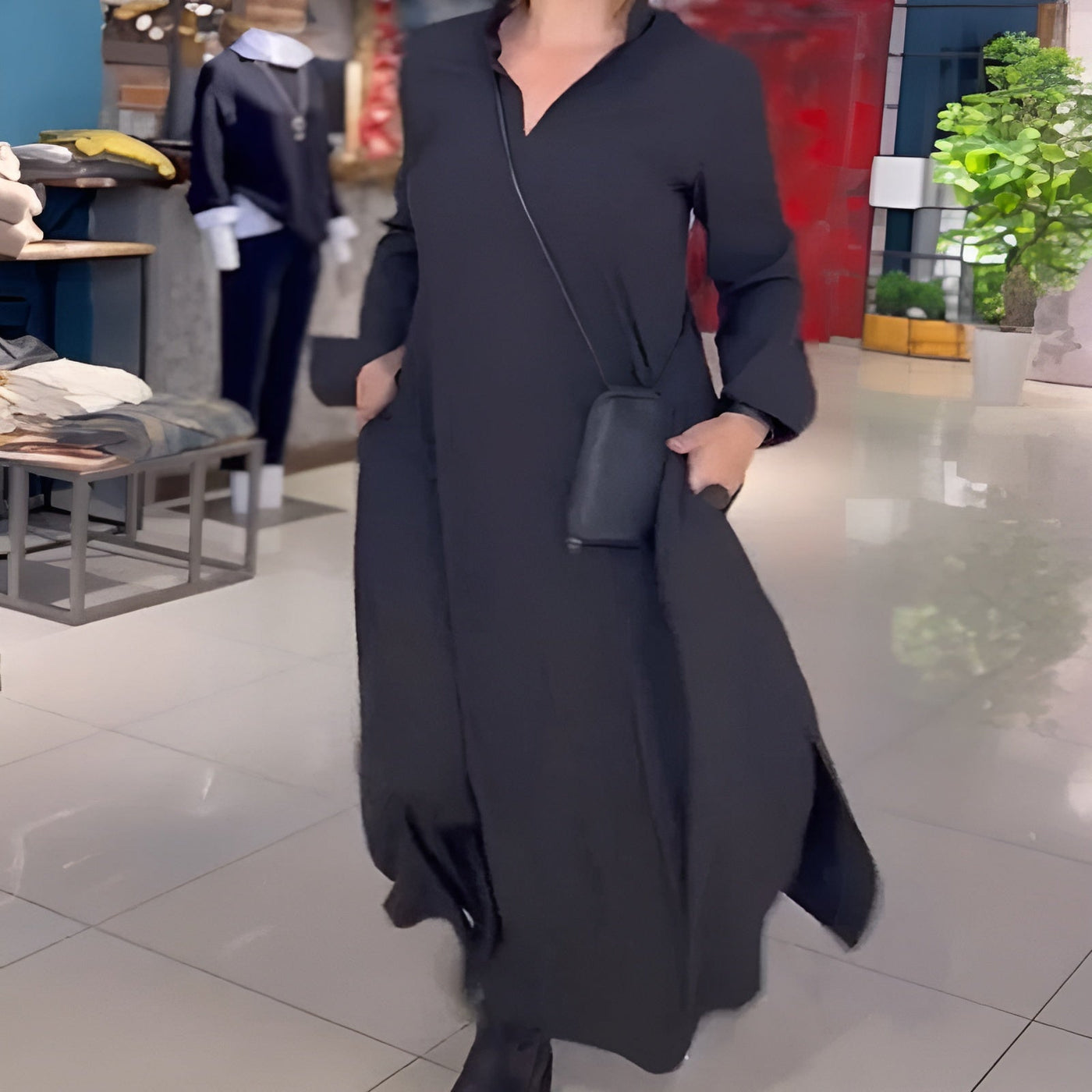 Bellini™ | Langes Fließendes Kleid mit Seitenschlitz