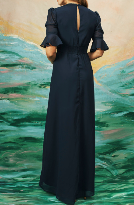 Elegantes Kleid mit Navy-Blumen