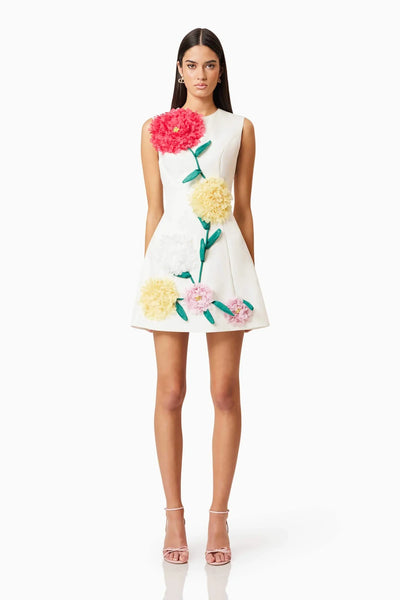 Floretta | Blumenkleid mit 3D-Effekt in Fröhlichen Farben