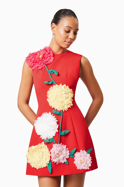 Floretta | Blumenkleid mit 3D-Effekt in Fröhlichen Farben
