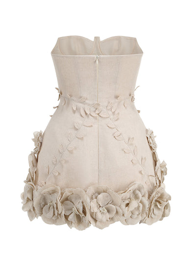 Eleanora | Strapless Blumen-Mini-Kleid