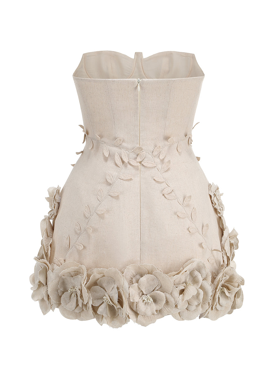 Eleanora | Strapless Blumen-Minikleid