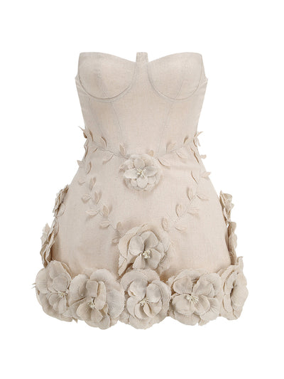 Eleanora | Strapless Blumen-Mini-Kleid