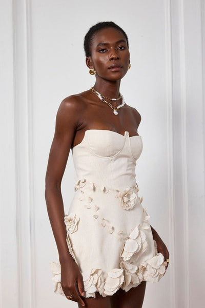 Eleanora | Strapless Blumen-Mini-Kleid