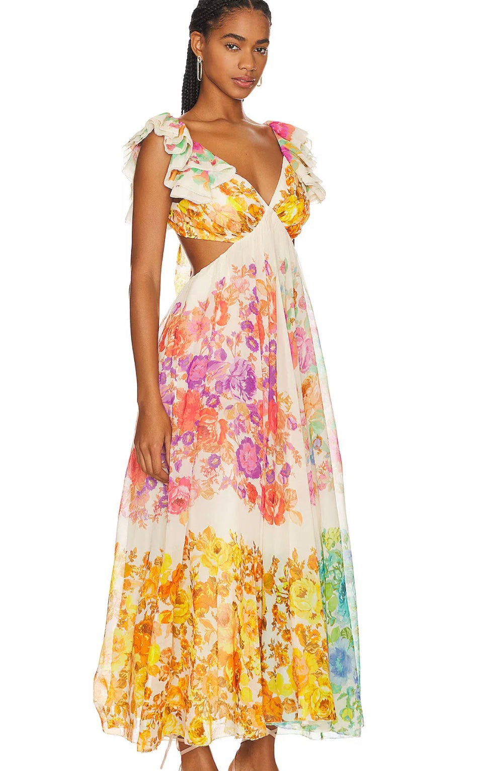 Bloomelia | Maxi Kleid mit Blumenmuster & Rüschen