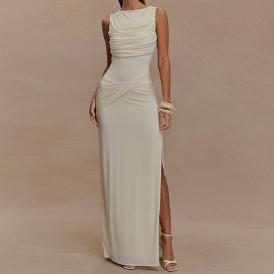 Nalani | Langes Abendkleid mit Offenem Rücken und Hohem Schlitz