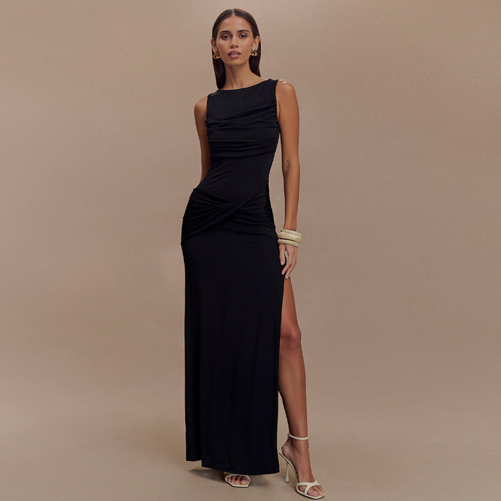 Nalani | Langes Abendkleid mit Offenem Rücken und Hohem Schlitz