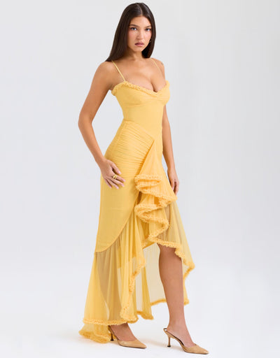 Soleil Ruffle | Maxikleid