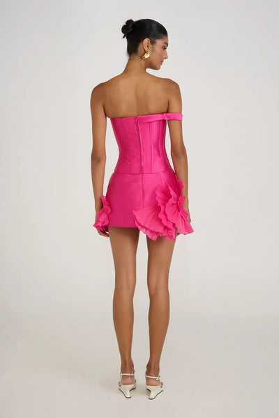 Cassia | Strapless Mini-Kleid mit Korsetlook & Rüschendetail