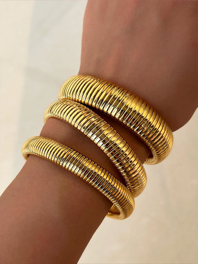Glow Snake | Brede Snake Armband in Gold oder Silber – 8 bis 16 mm
