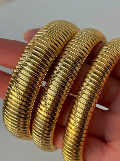 Glow Snake | Brede Snake Armband in Gold oder Silber – 8 bis 16 mm
