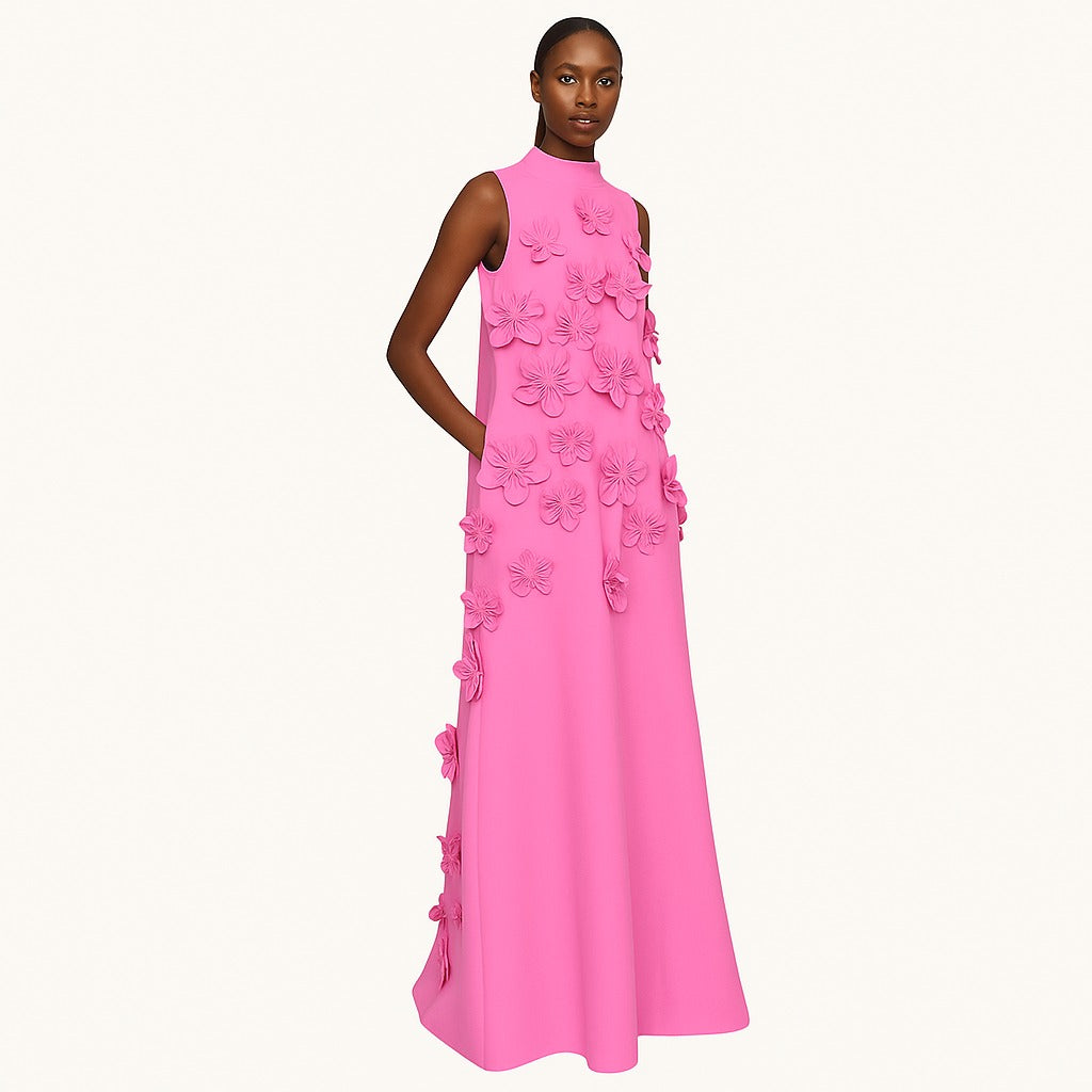Ethelyn | Ärmelloses Blumenmaxikleid