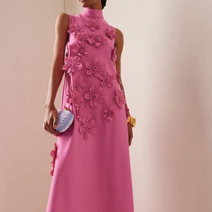 Ethelyn | Ärmelloses Blumenmaxikleid
