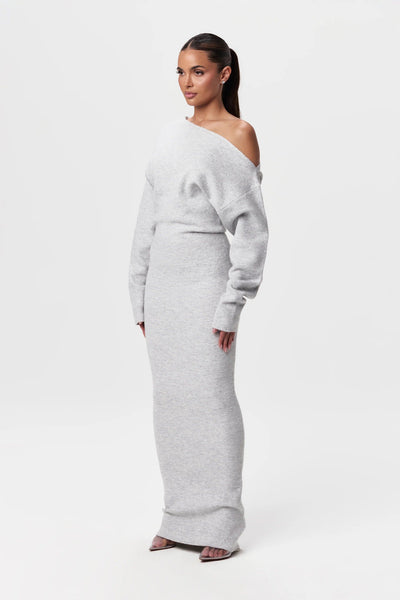 Serena Knit | Off-Shoulder Maxi Kleid