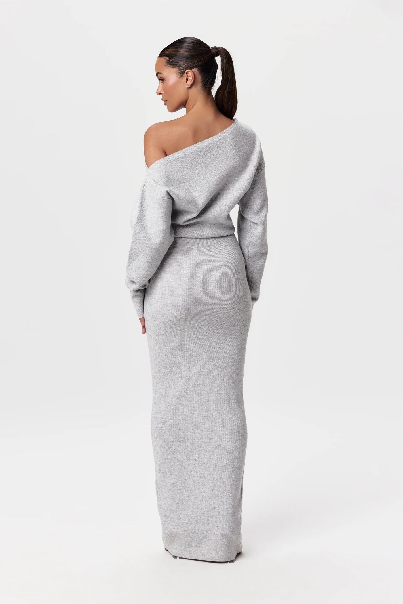 Serena Knit | Off-Shoulder Maxi Kleid
