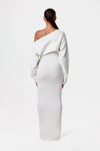Serena Knit | Off-Shoulder Maxi Kleid