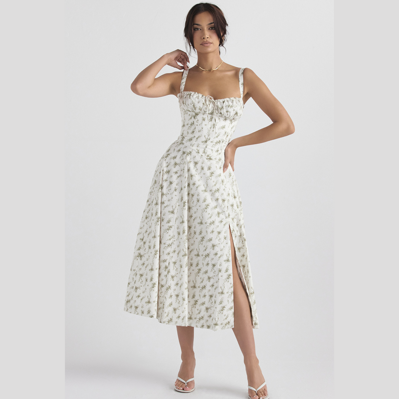 Floral Curve | Midi Kleid
