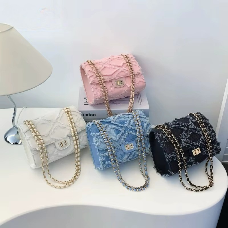 Frayla | Raffinierte Denim Schultertasche