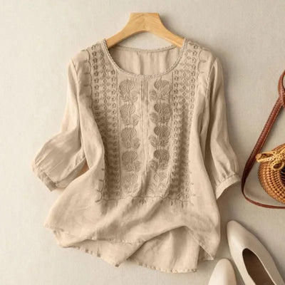 Firenze™ | Bestickte Boho-Bluse aus Baumwolle (Kleinere Passform)