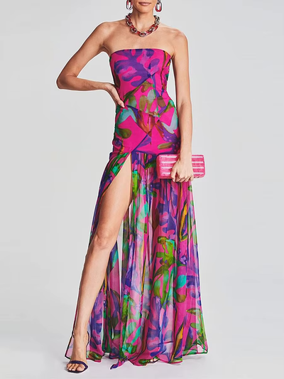 Zamira | Transparente Split-Maxikleid