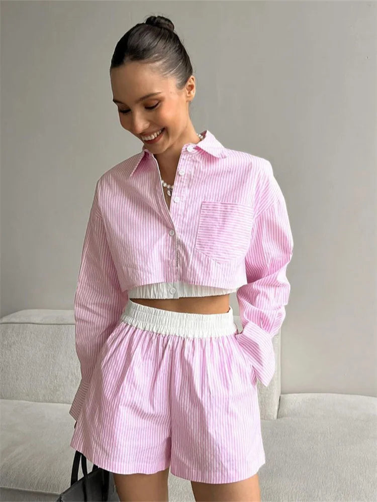 Louelle | Gestreifte Lounge Set