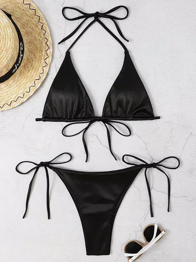 Zayla | Satinähnlicher Bikini mit Metallic-Glanz (1+1 GRATIS)